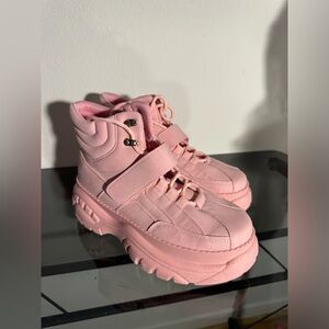 Pink Platform Combat Boots